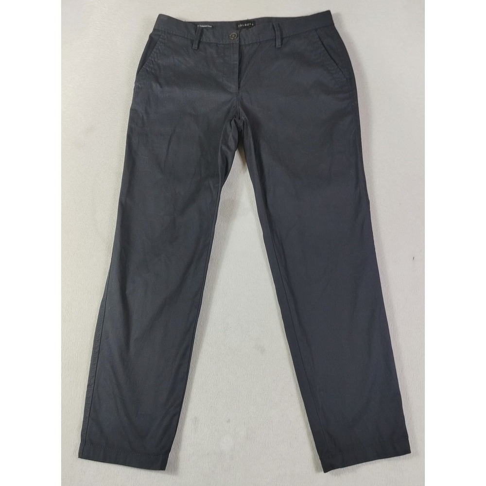Talbots Pants Womens 2P Black Relaxed Chino Twill Career Business Casual Office